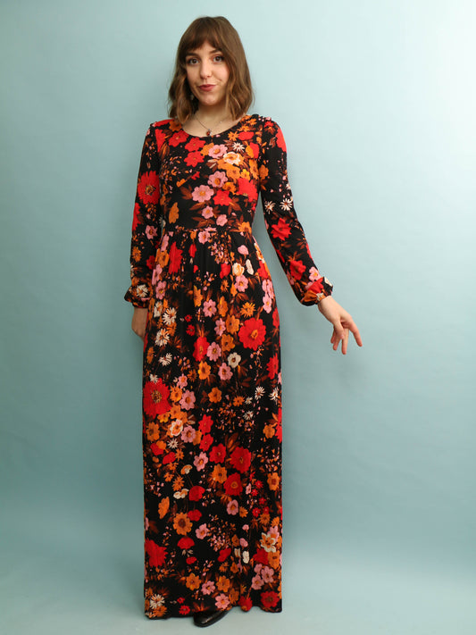 70s Floral Maxi - Size XS/S