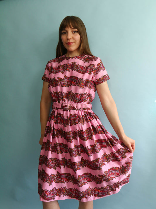 60s Paisley Dress - Size S