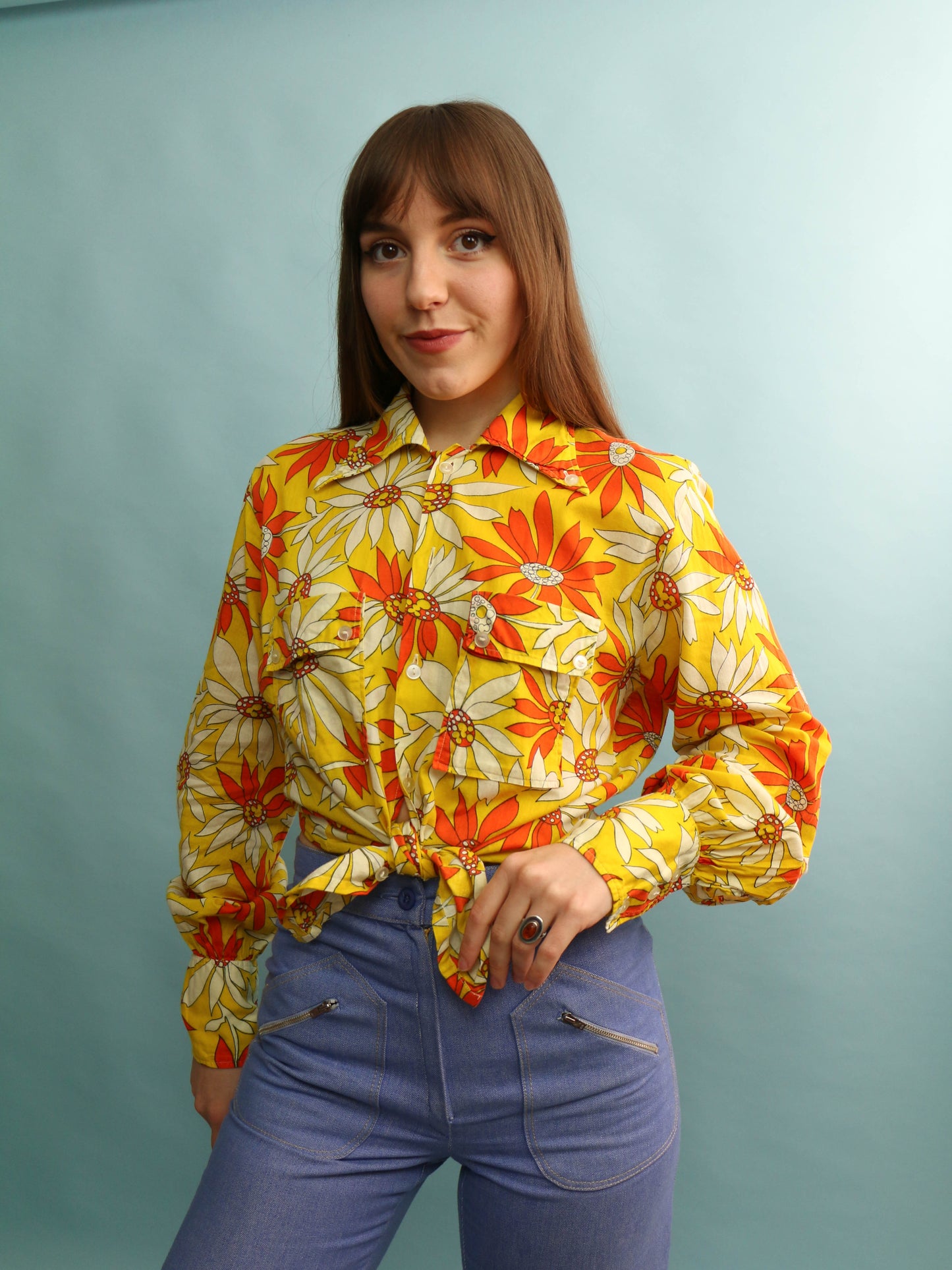 70s Floral Shirt - Size L