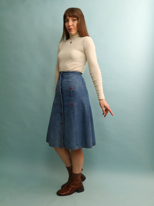 70s Denim Skirt - 23" Waist