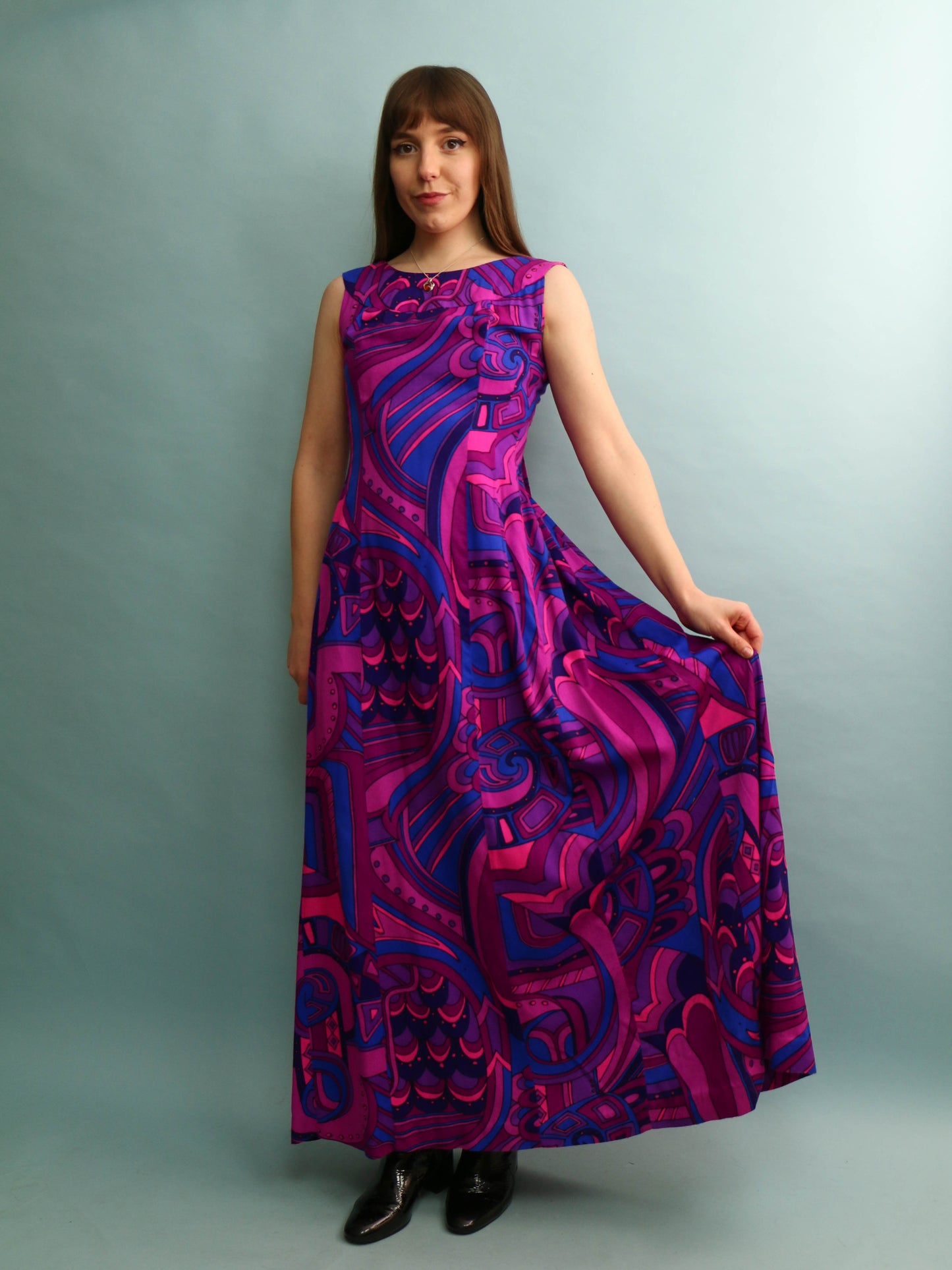 Abstract Maxi Dress - Size S