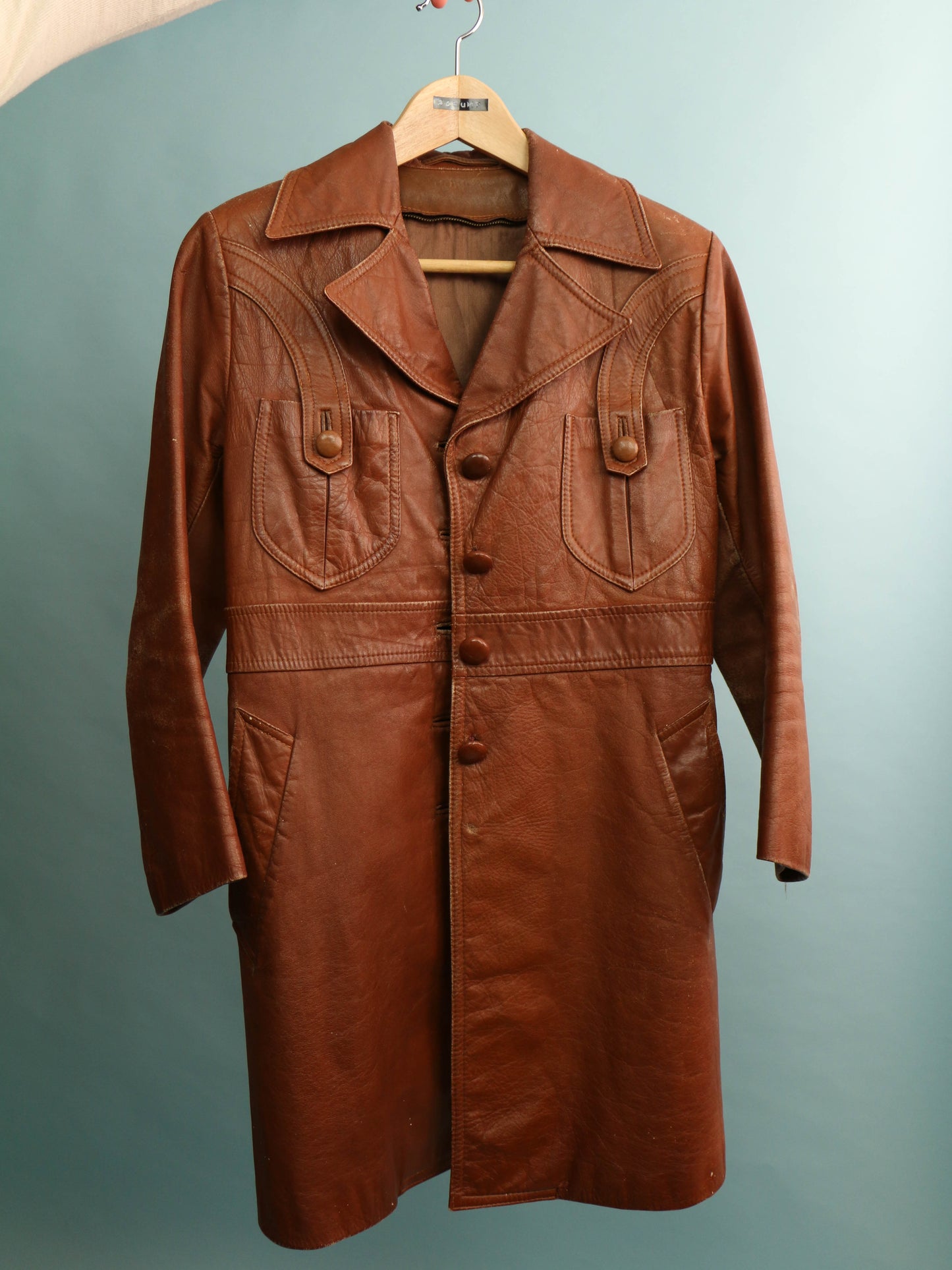 70s Leather Coat - Size XS