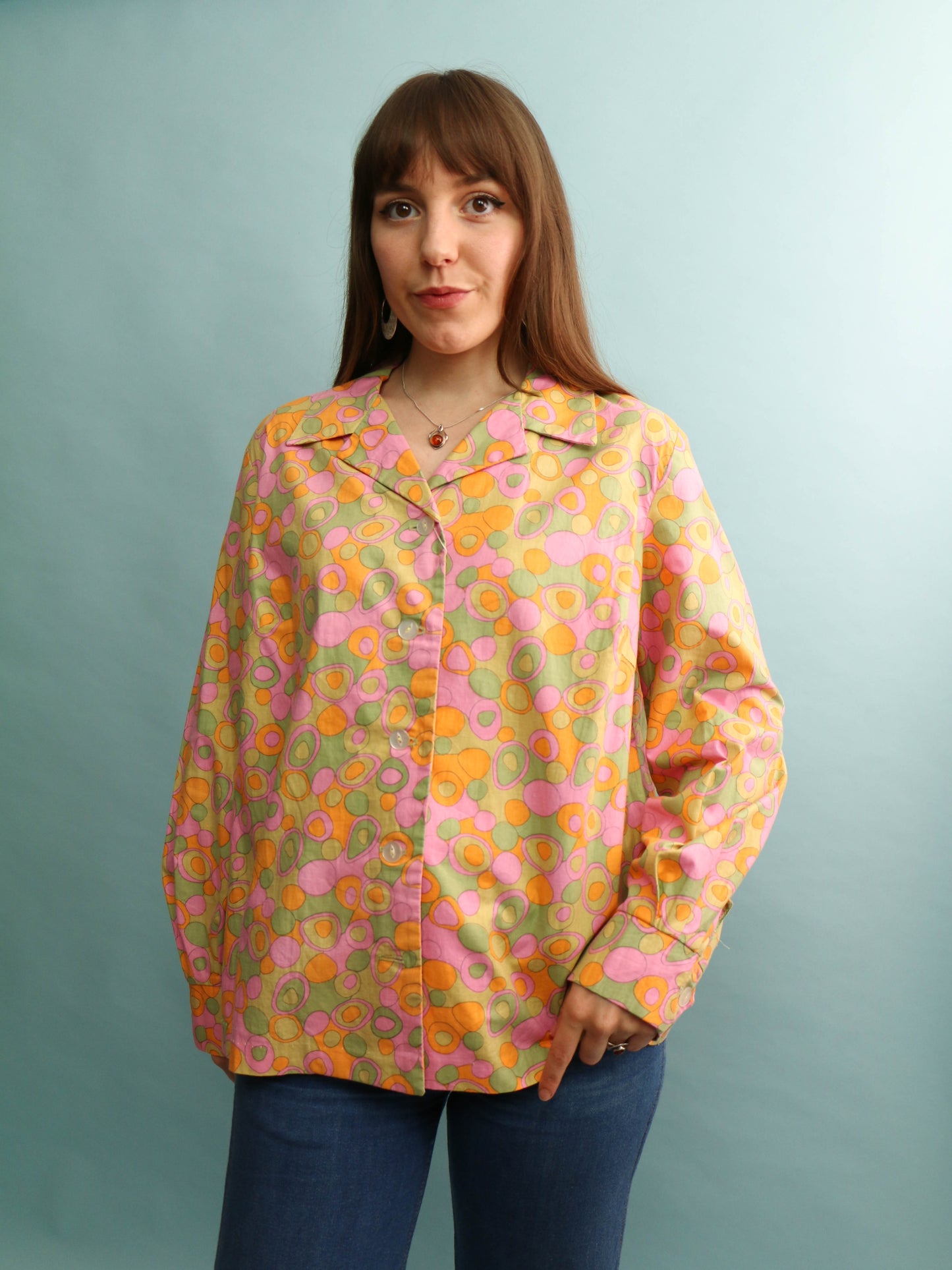 Vintage Print Blouse - Size L