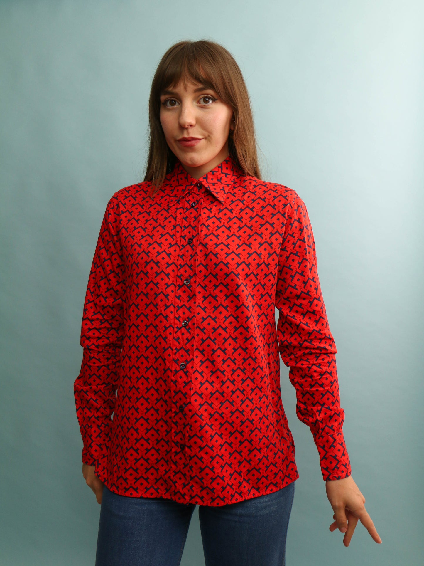 60s Print Shirt - Size M