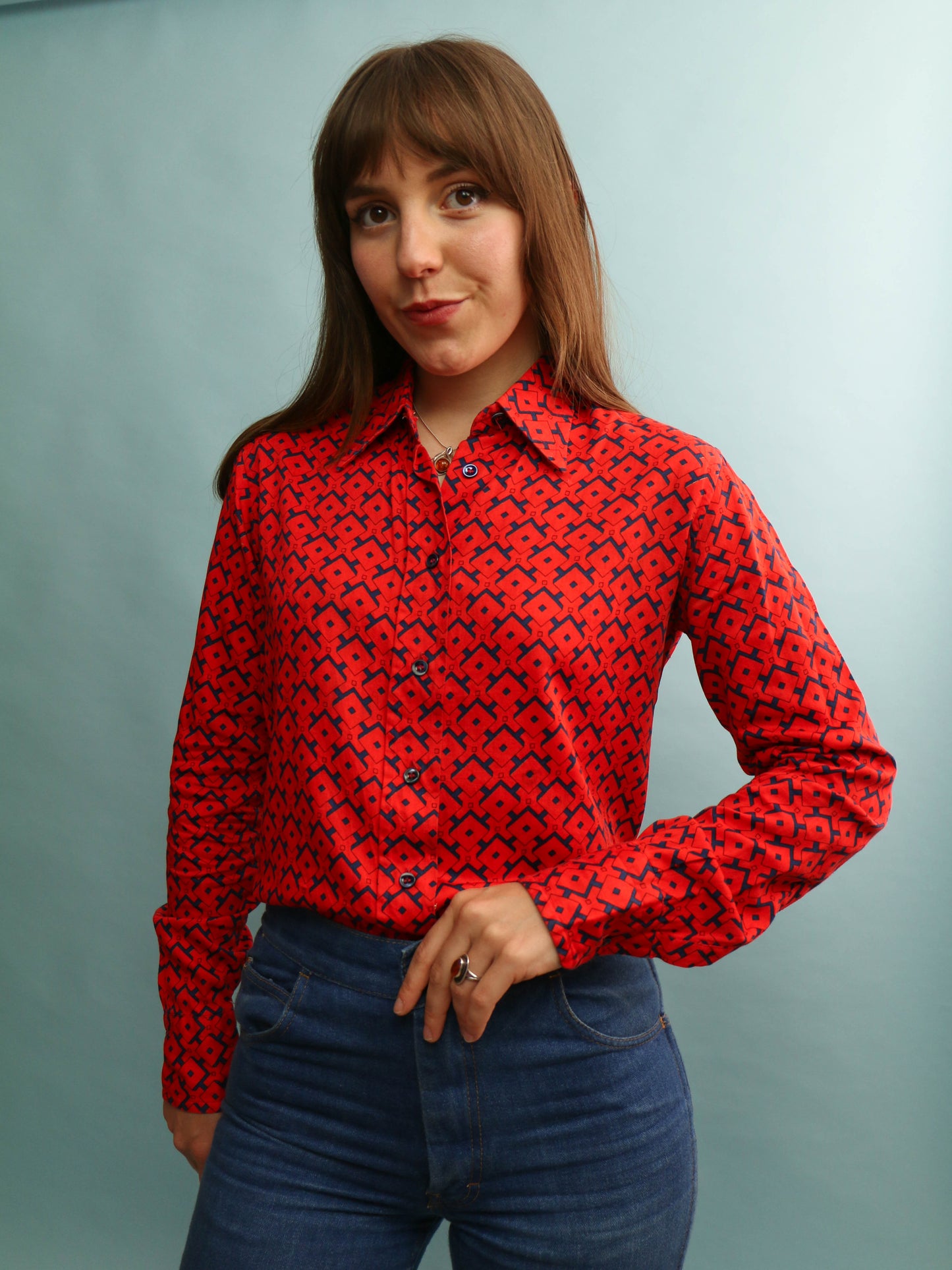 60s Print Shirt - Size M