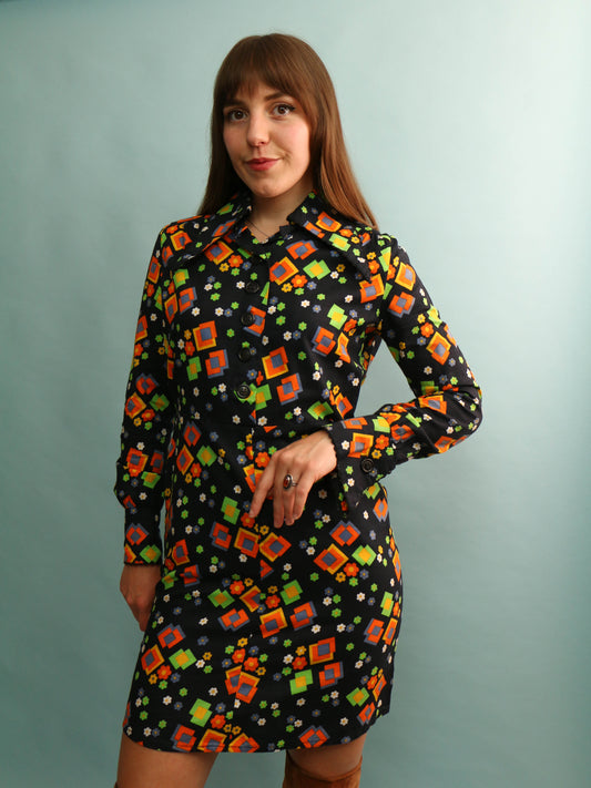 70s Floral Dress - Size S/M