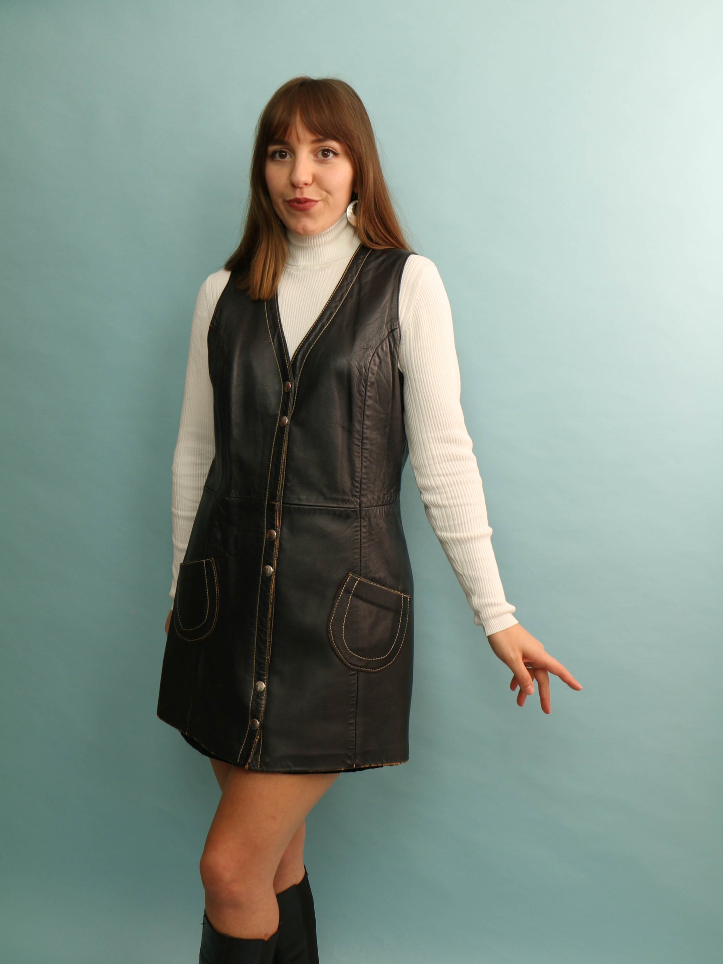 60s Leather Vest - Size M