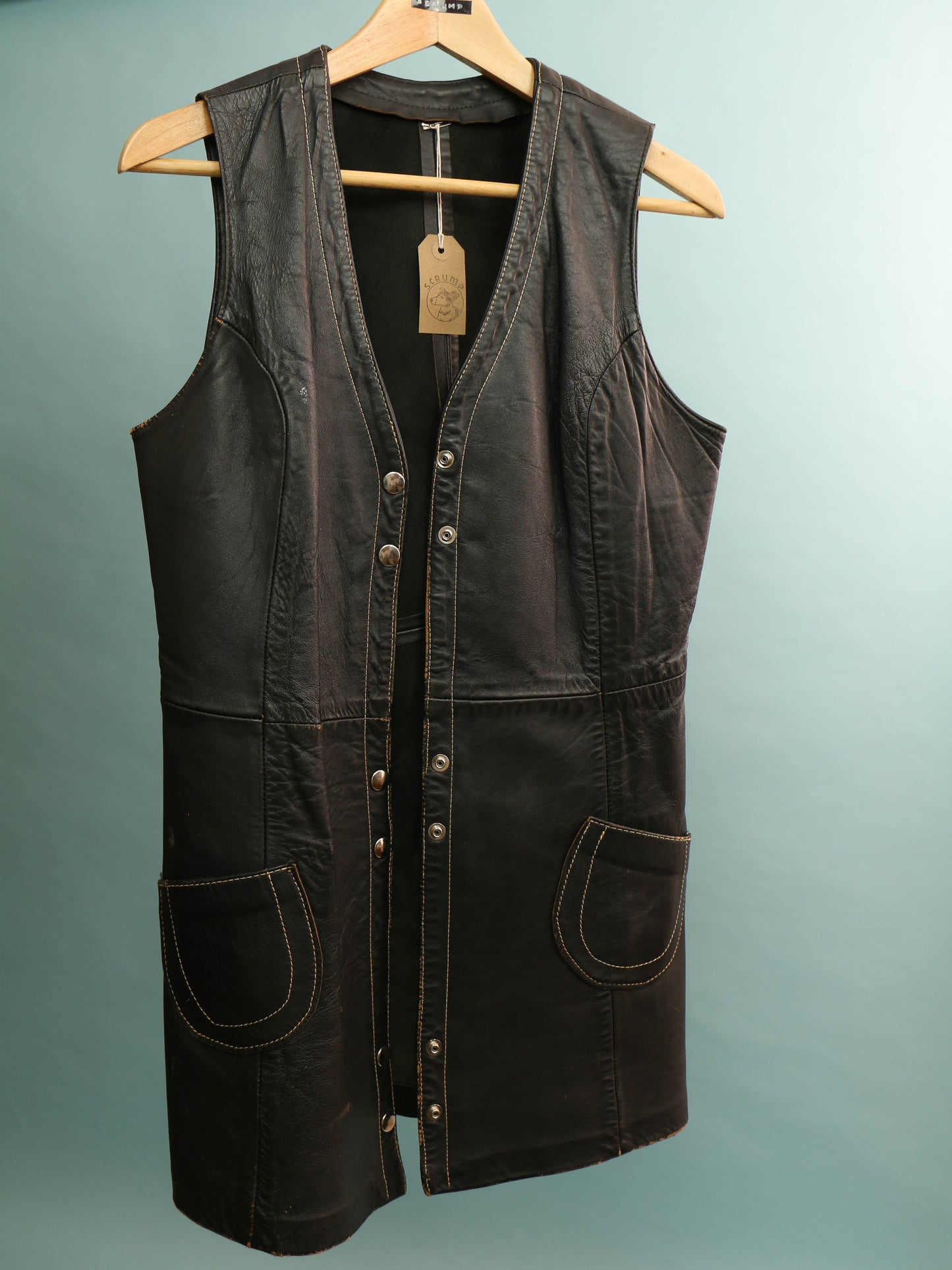 60s Leather Vest - Size M