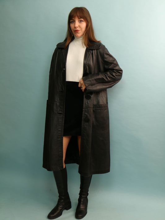 60s Leather Trench - Size L