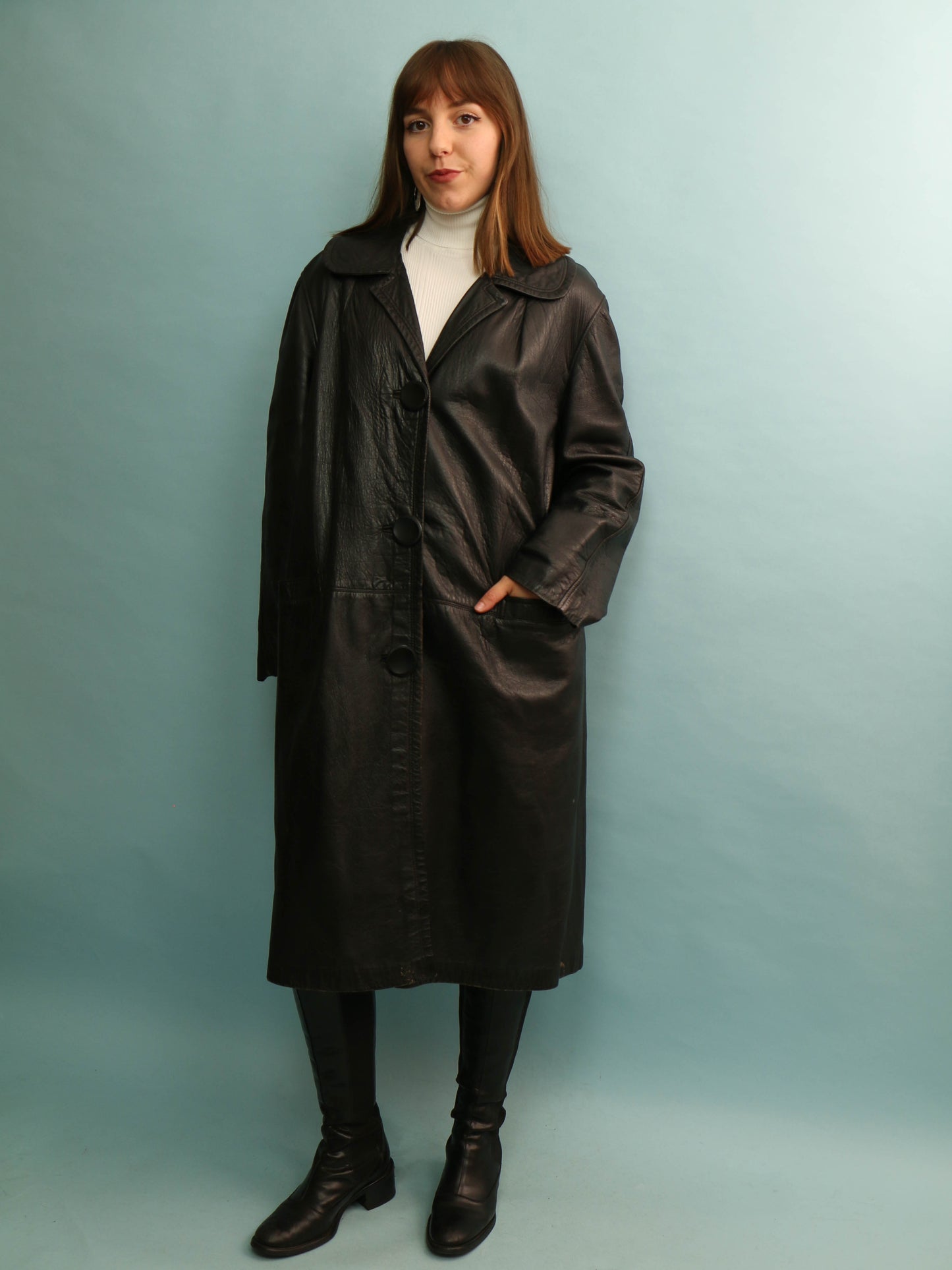 60s Leather Trench - Size L