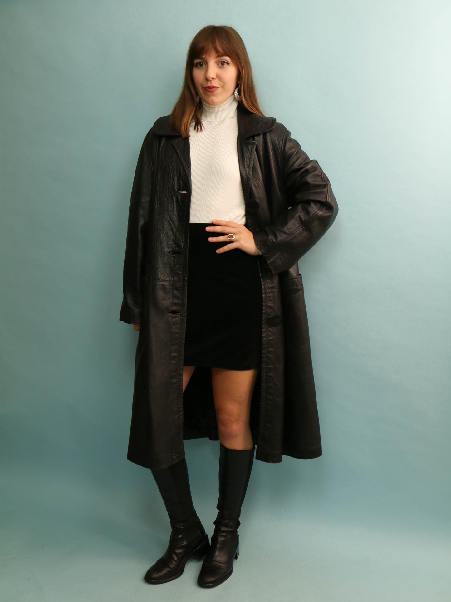 60s Leather Trench - Size L