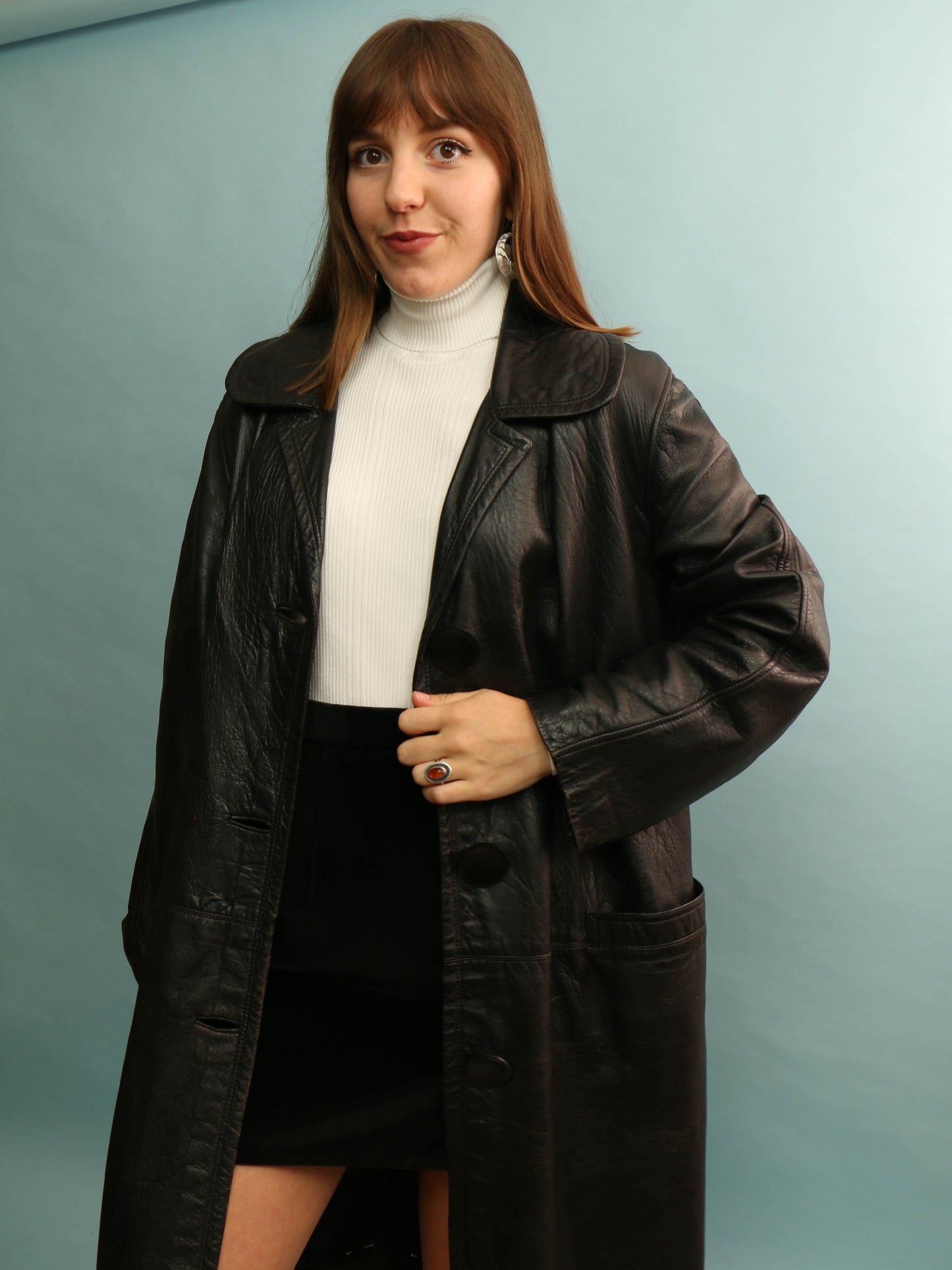 60s Leather Trench - Size L