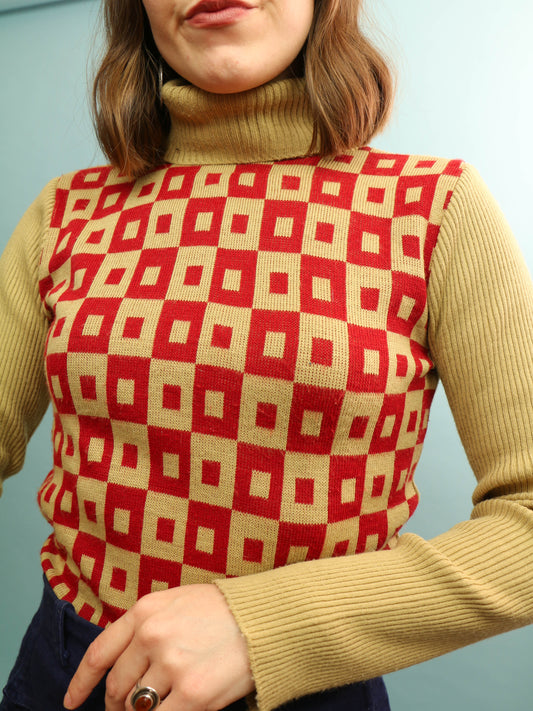 Geometric Roll Neck - Size S/M