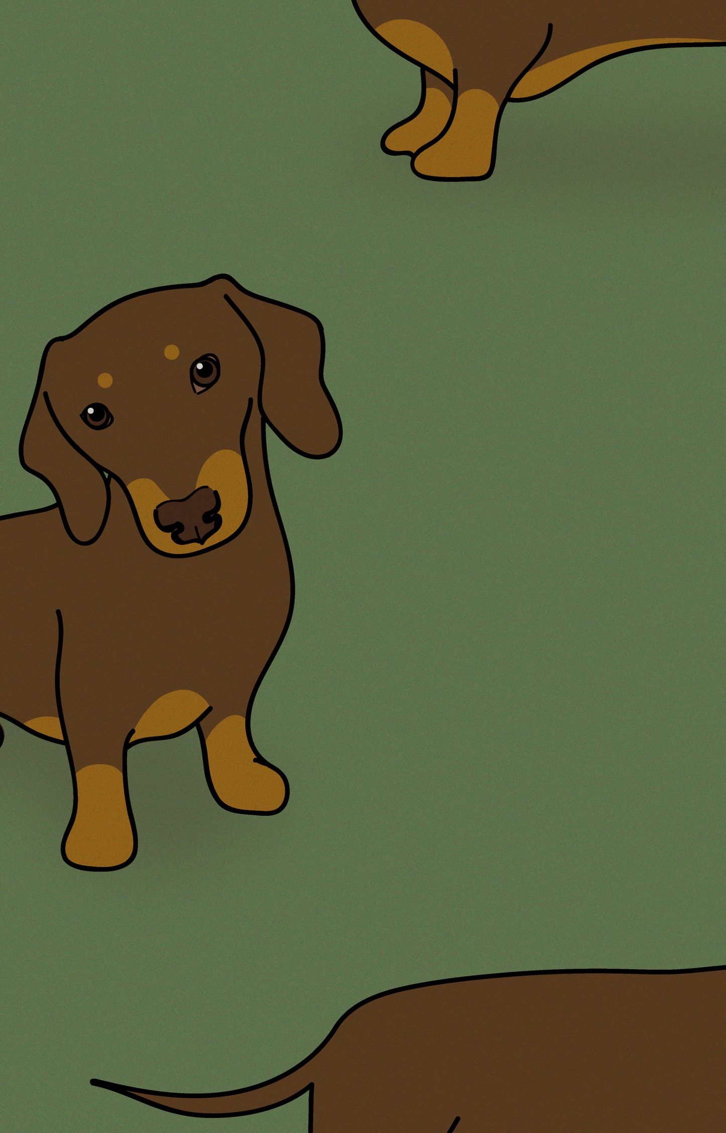 Colour Block Dachshund Print