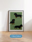 Colour Block Dachshund Print