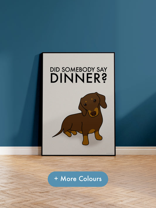 "Dinner" Dachshund Print