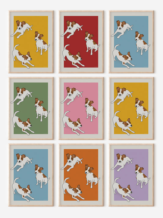 Colour Block Jack Russell Print