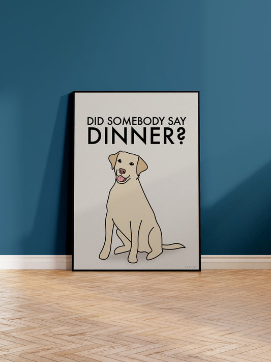 "Dinner" Labrador Print